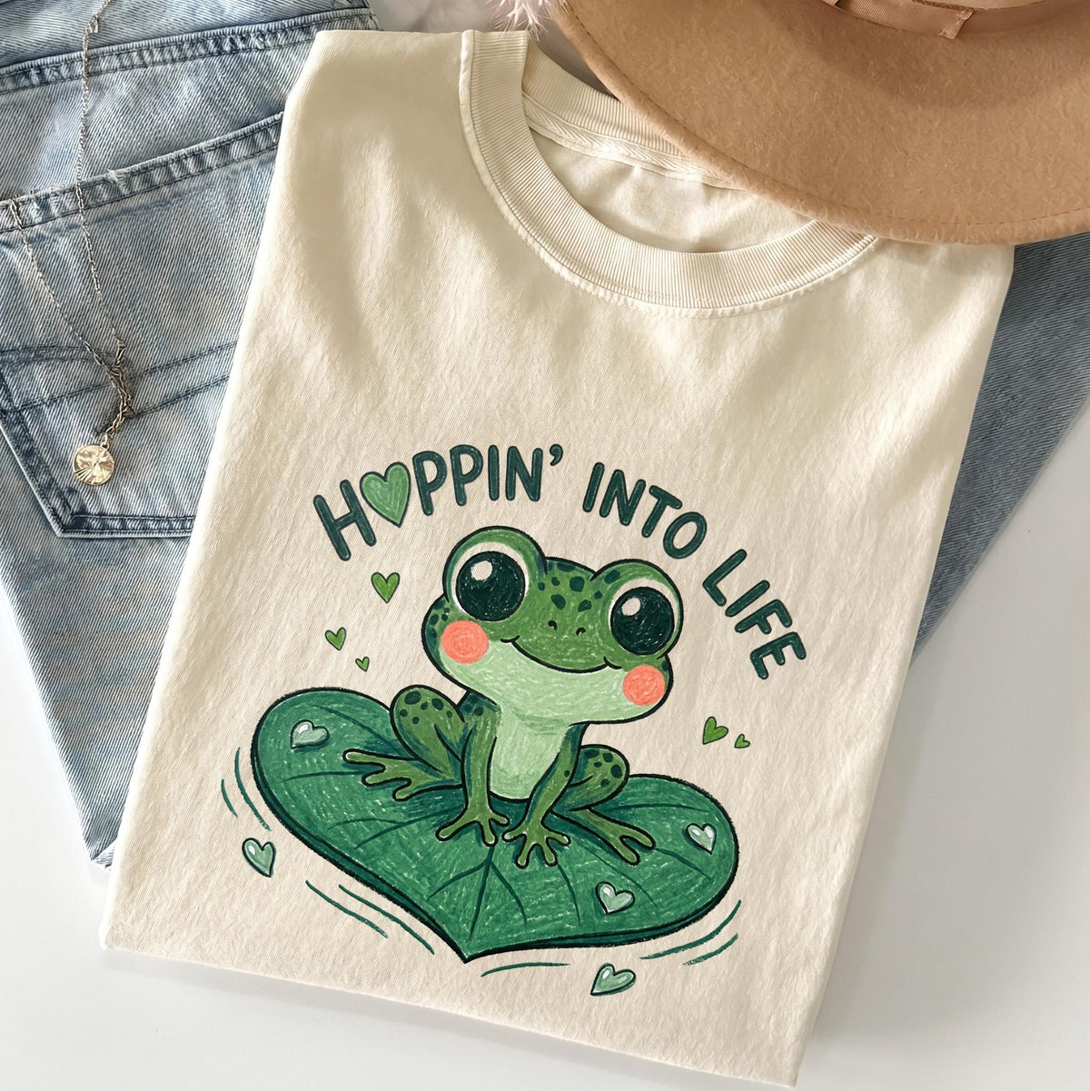 Cute Frog Baby Onesie, Hoppin Into Life Bodysuit, Gender Neutral Newborn Clothes, Nature Lover Baby Shower Gift, Kawaii Lily Pad Outfit