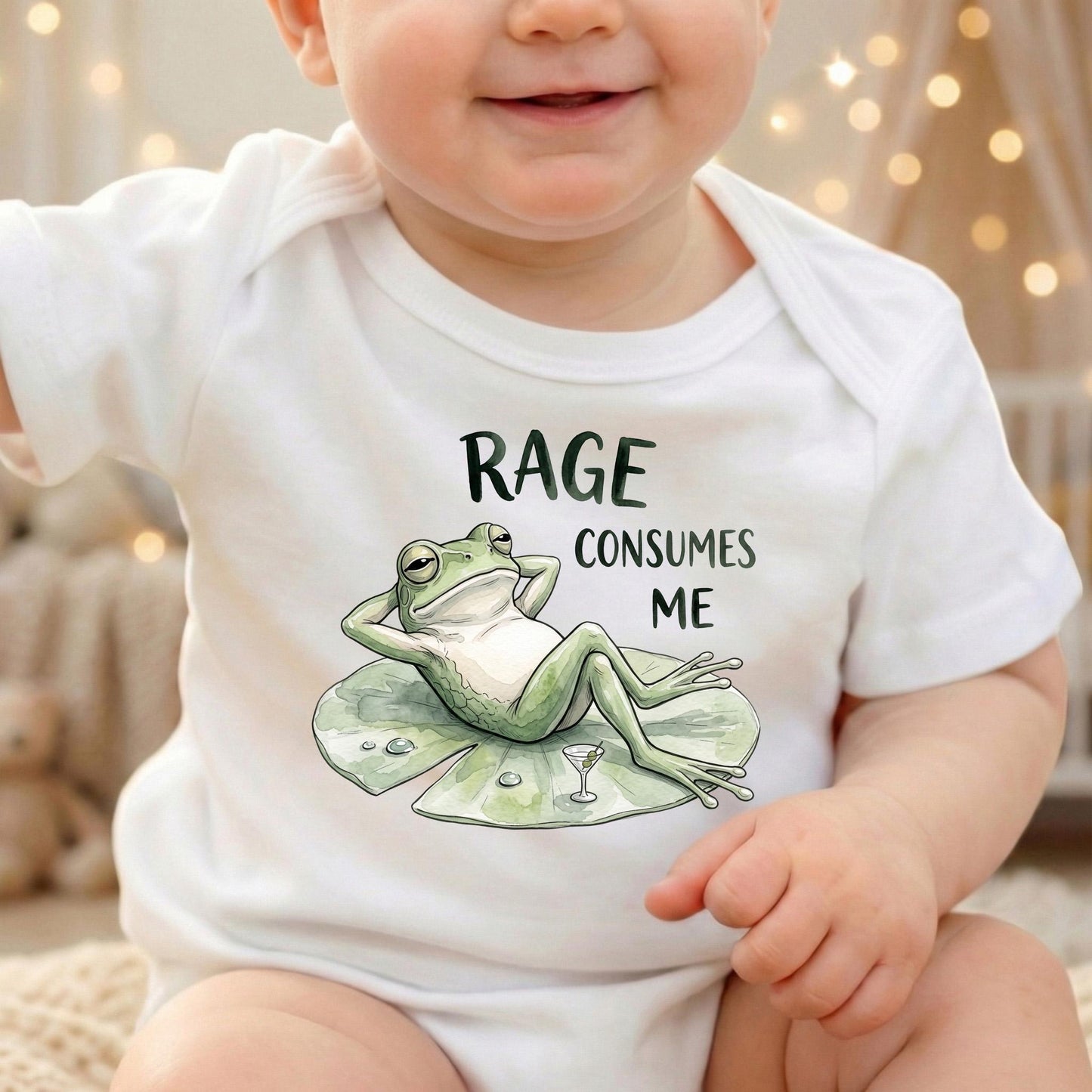 Funny Frog Baby Bodysuit, Rage Consumes Me Infant Shirt, Sarcastic Meme Baby Clothes, Relaxed Frog Newborn Outfit, Humor Baby Shower Gift
