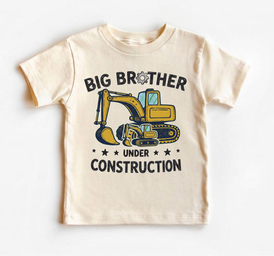 Big Brother Under Construction Shirt, Excavator Pregnancy Announcement, Promoted To Big Bro Toddler Digger Tee, 2026 Sibling Reveal Gift