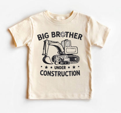 Big Brother Under Construction Shirt, Excavator Pregnancy Announcement, Promoted To Big Bro Toddler Digger Tee, 2026 Sibling Reveal Gift