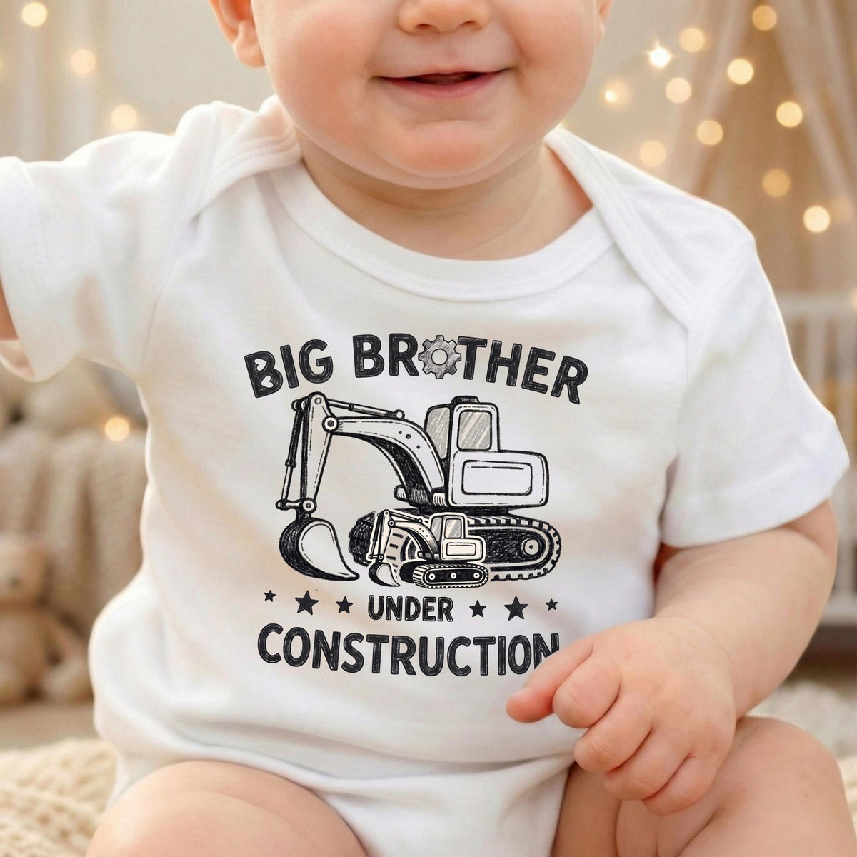 Big Brother Under Construction Shirt, Excavator Pregnancy Announcement, Promoted To Big Bro Toddler Digger Tee, 2026 Sibling Reveal Gift