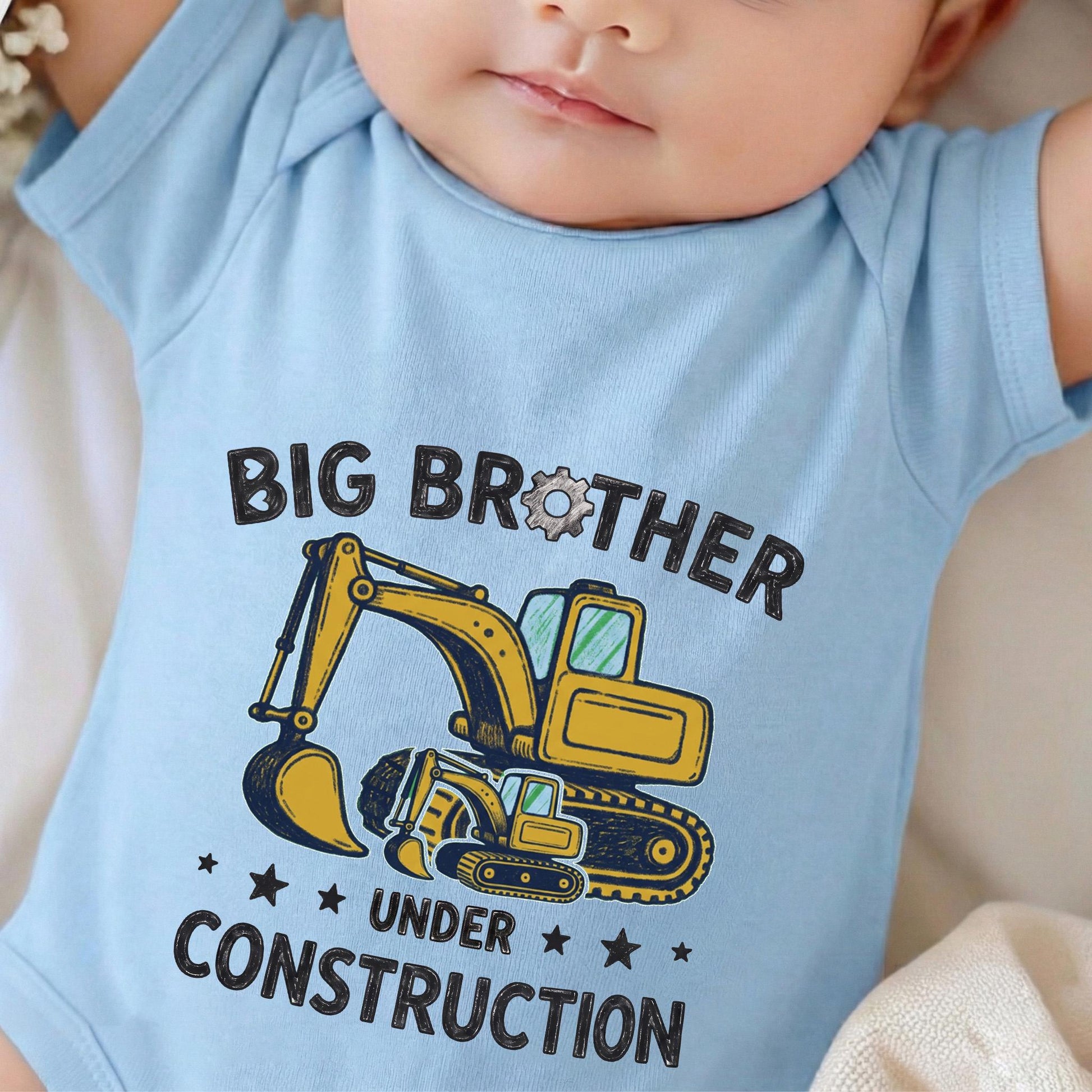 Big Brother Under Construction Shirt, Excavator Pregnancy Announcement, Promoted To Big Bro Toddler Digger Tee, 2026 Sibling Reveal Gift