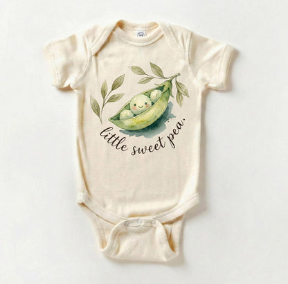 Little Sweet Pea Baby Bodysuit, Watercolor Pea Pod Onesie, Gender Neutral Baby Shower Gift, Botanical Newborn Clothes, Cute Plant Outfit