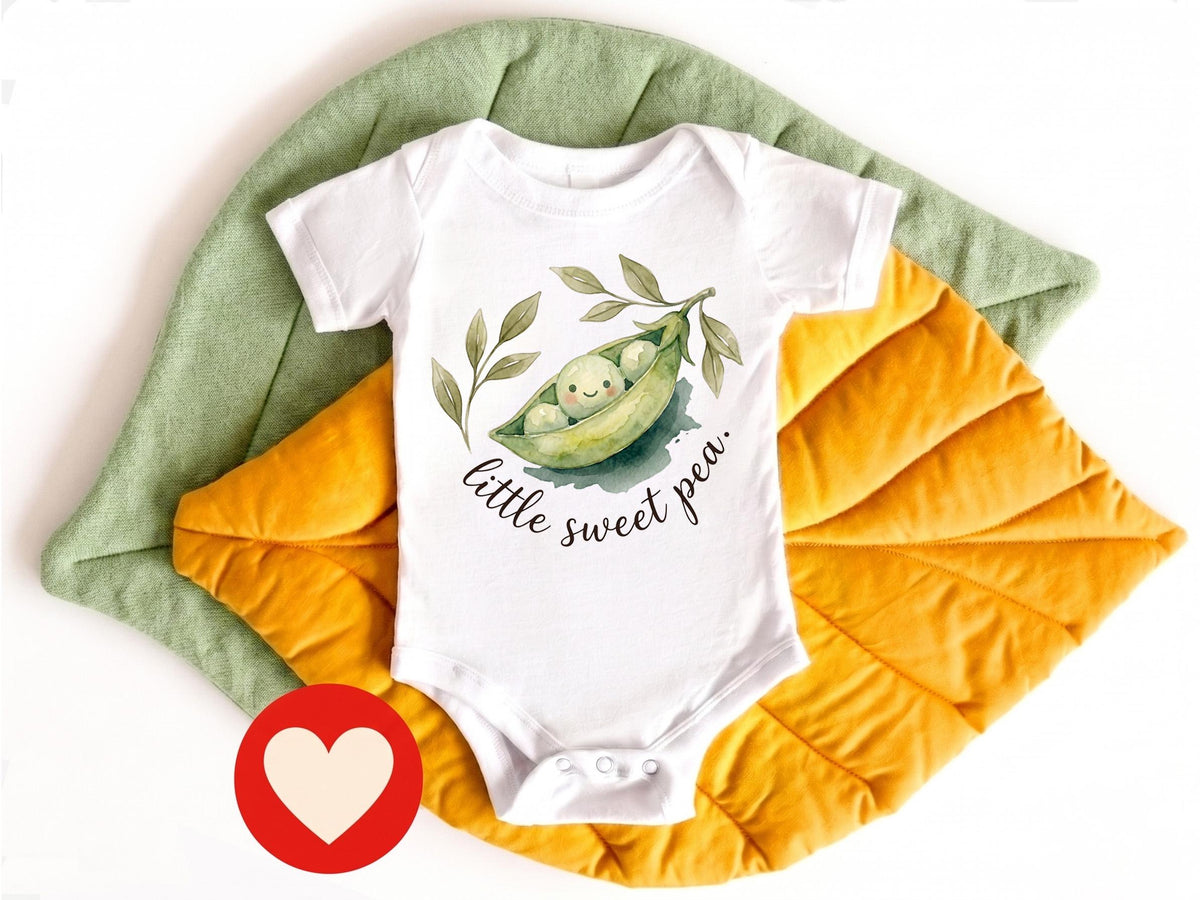 Little Sweet Pea Baby Bodysuit, Watercolor Pea Pod Onesie, Gender Neutral Baby Shower Gift, Botanical Newborn Clothes, Cute Plant Outfit