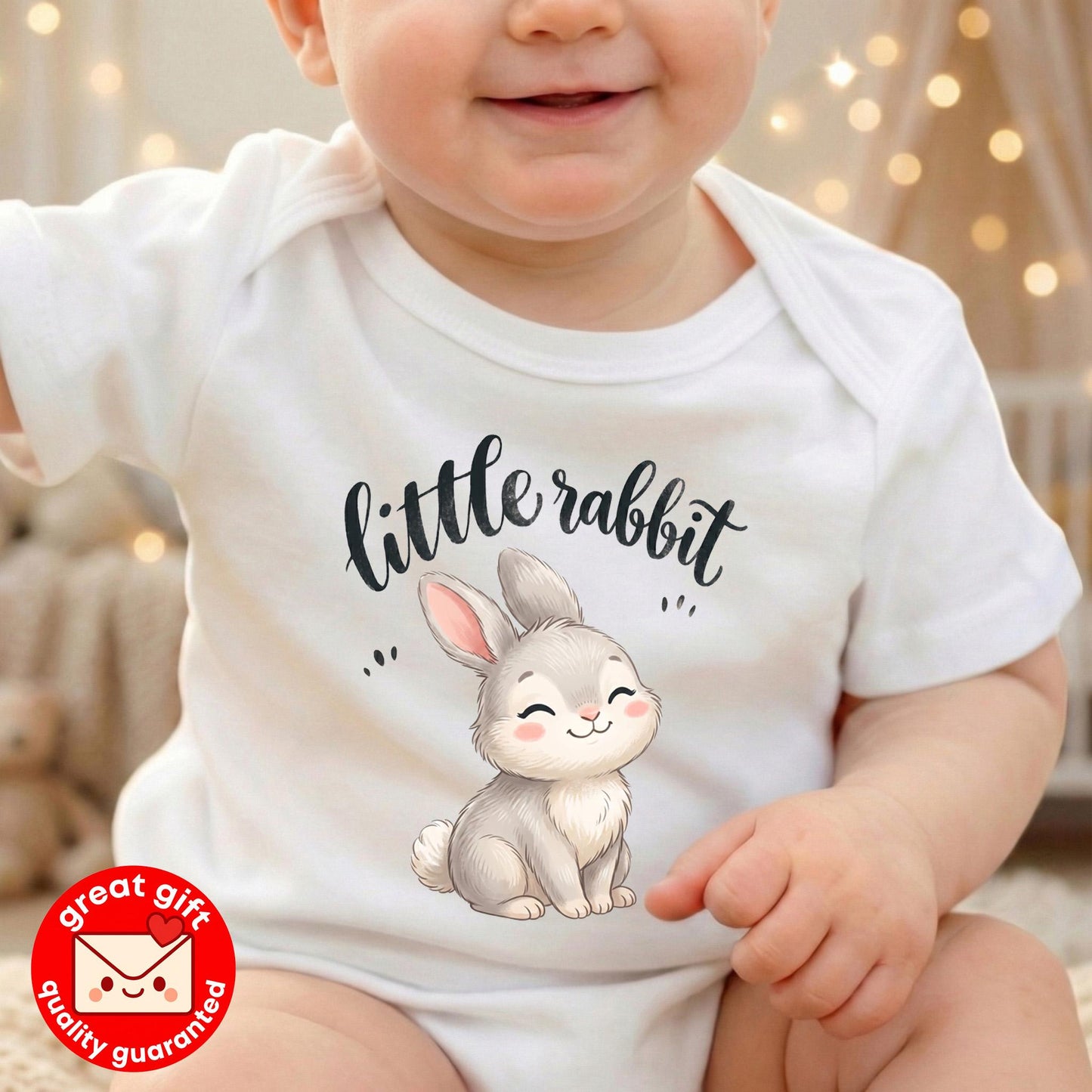 Little Rabbit Baby Onesie, Cute Woodland Bunny Bodysuit Newborn Gift, Coming Home Outfit, Easter Baby Clothes, Gender Neutral Organic Shirt