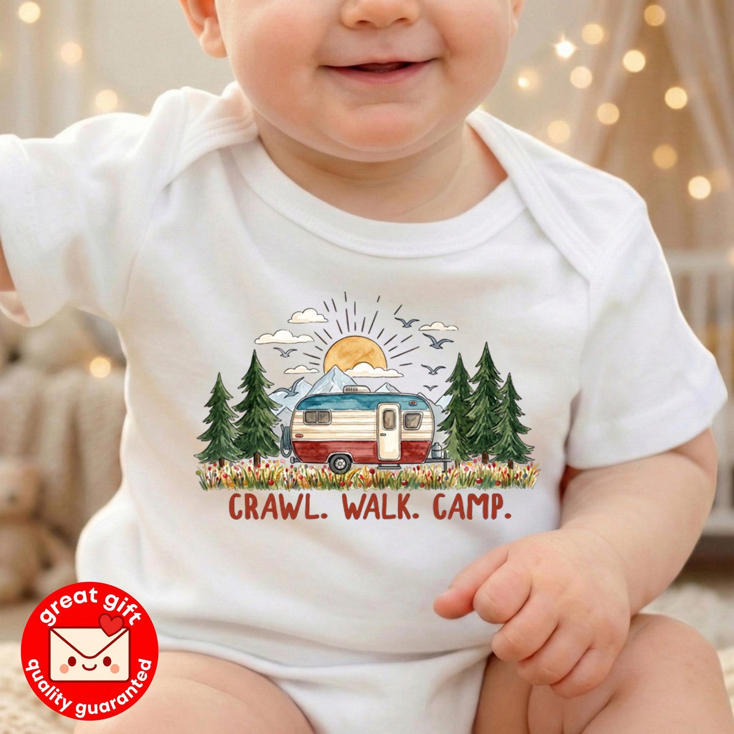Crawl Walk Camp Baby Bodysuit, Vintage Camper Baby Clothes, Outdoorsy Baby Shower Gift, Nature Newborn Outfit, Hiking Toddler Shirt