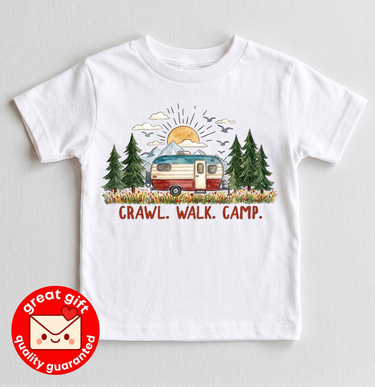 Crawl Walk Camp Baby Bodysuit, Vintage Camper Baby Clothes, Outdoorsy Baby Shower Gift, Nature Newborn Outfit, Hiking Toddler Shirt
