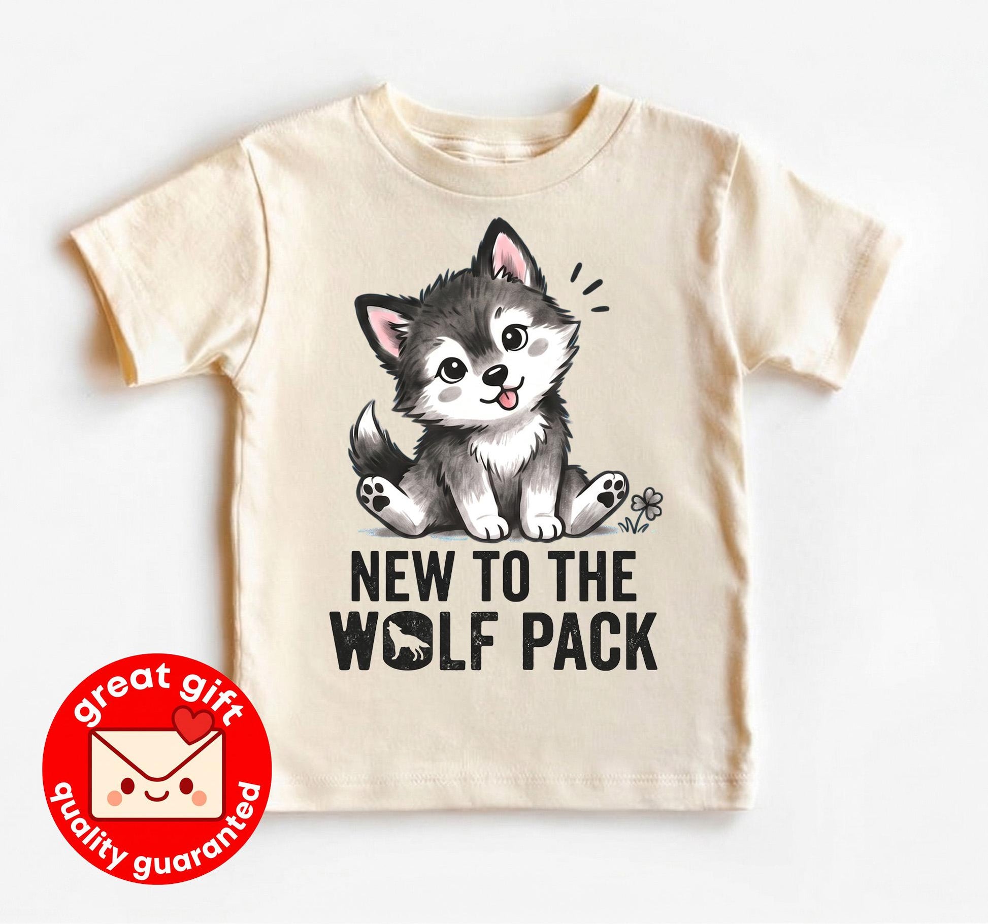 New to the Wolf Pack Baby Bodysuit, Cute Wolf Pup Newborn Bodysuit, Woodland Forest Animal Baby Clothes Gift, Boho Wolf Outfit