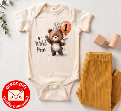 Little Bear Baby Bodysuit, Woodland Bear Newborn Outfit, Cute Gender Neutral Baby Clothes, Baby Shower Gift, Coming Home Outfit Boy Girl