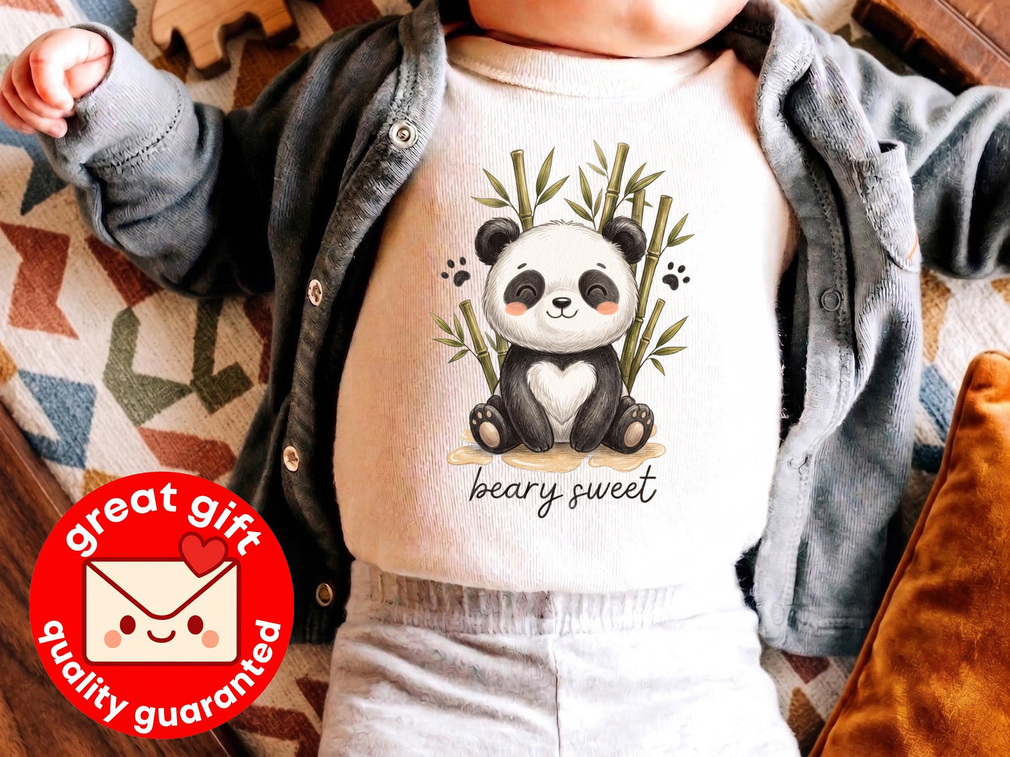 Beary Sweet Woodland Bear Baby Bodysuit Cute Bamboo Toddler Shirt Gender Neutral Youth Tee Hand Drawn Animal Kids Clothes Gift