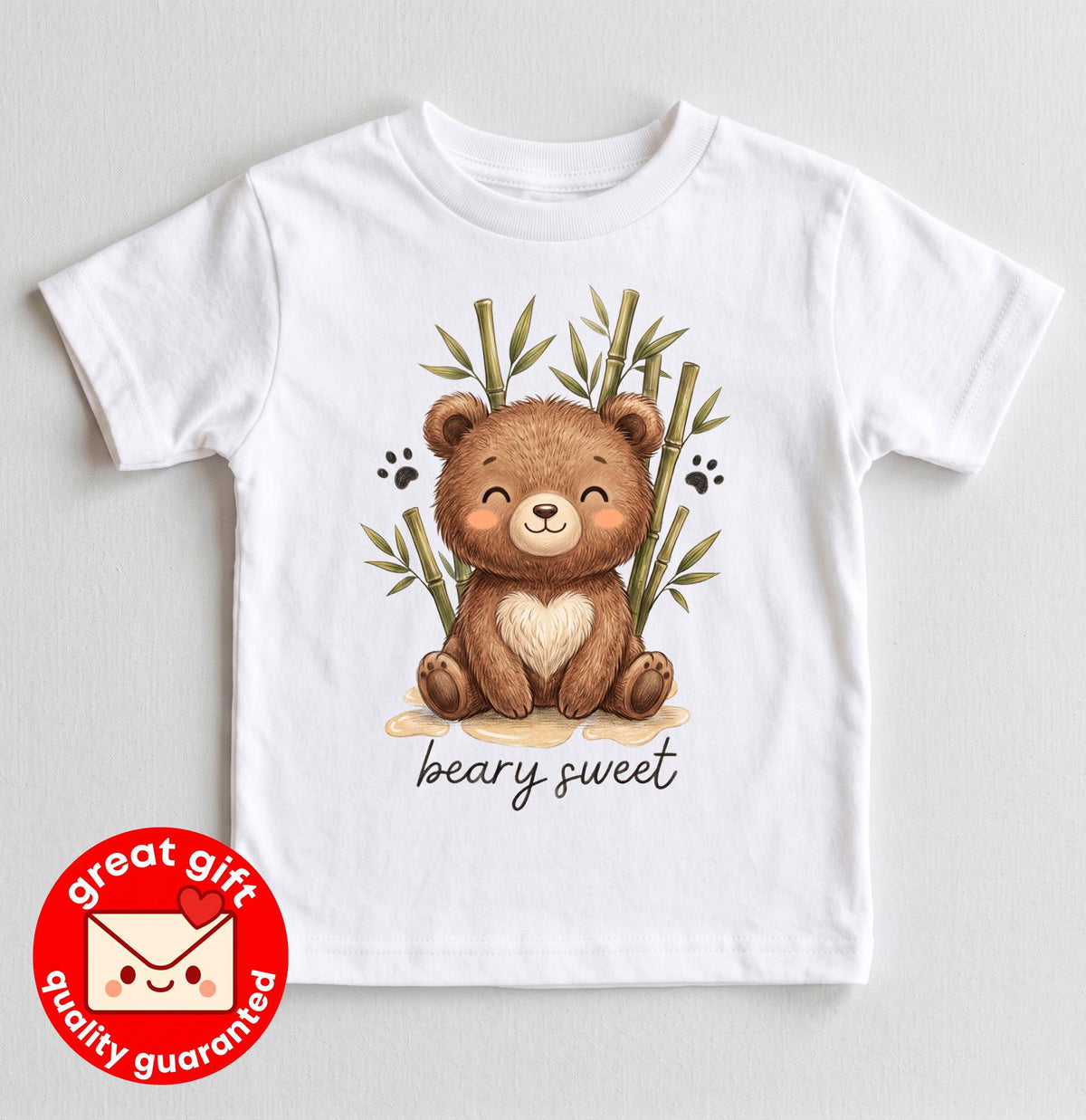 Beary Sweet Woodland Bear Baby Bodysuit Cute Bamboo Toddler Shirt Gender Neutral Youth Tee Hand Drawn Animal Kids Clothes Gift