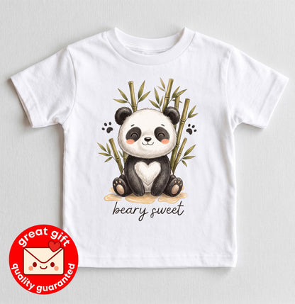 Beary Sweet Woodland Bear Baby Bodysuit Cute Bamboo Toddler Shirt Gender Neutral Youth Tee Hand Drawn Animal Kids Clothes Gift