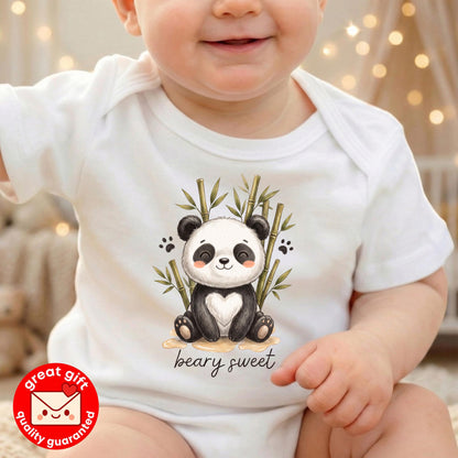 Beary Sweet Woodland Bear Baby Bodysuit Cute Bamboo Toddler Shirt Gender Neutral Youth Tee Hand Drawn Animal Kids Clothes Gift