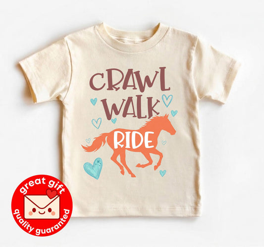 Crawl Walk Ride Horse Baby Bodysuit, Future Equestrian Infant Outfit, Country Western Baby Clothes, Farm Animal Baby Shower Gift