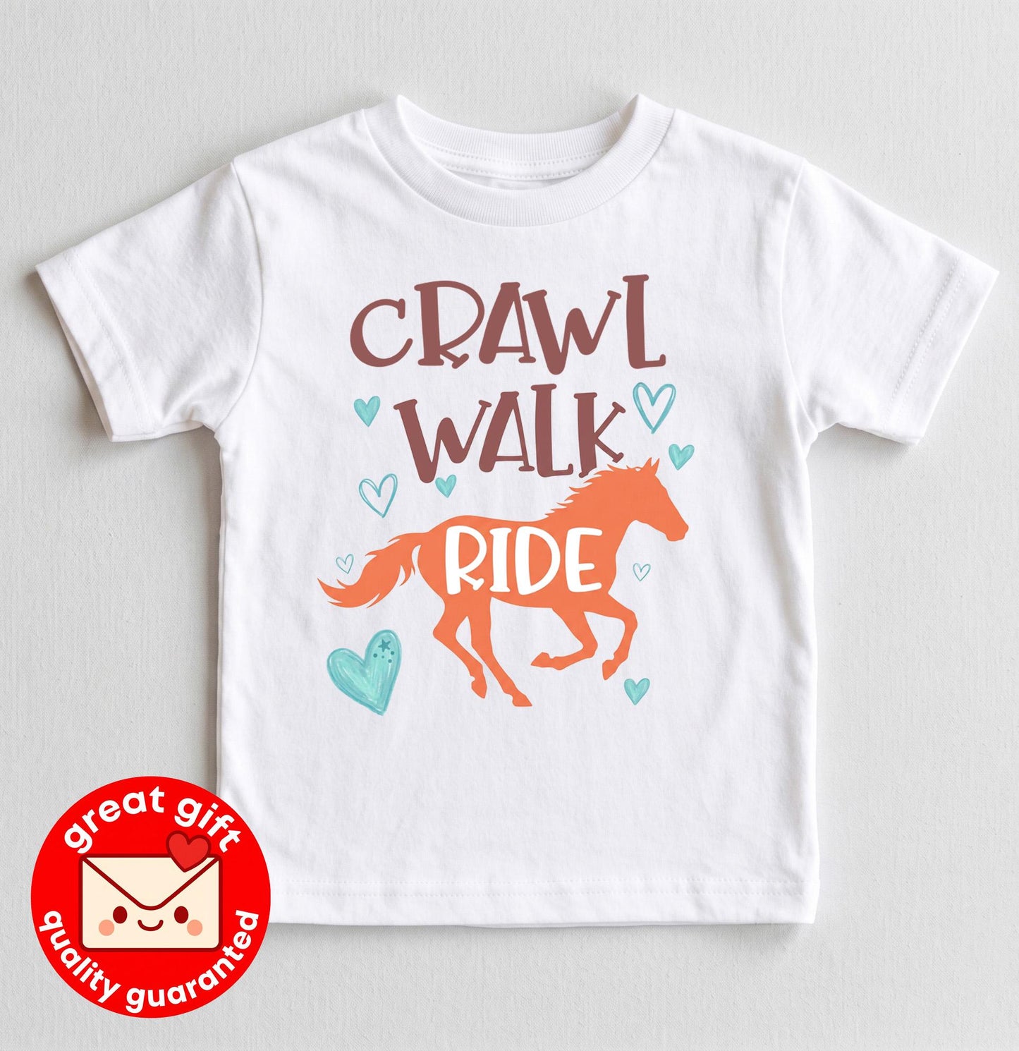 Crawl Walk Ride Horse Baby Bodysuit, Future Equestrian Infant Outfit, Country Western Baby Clothes, Farm Animal Baby Shower Gift