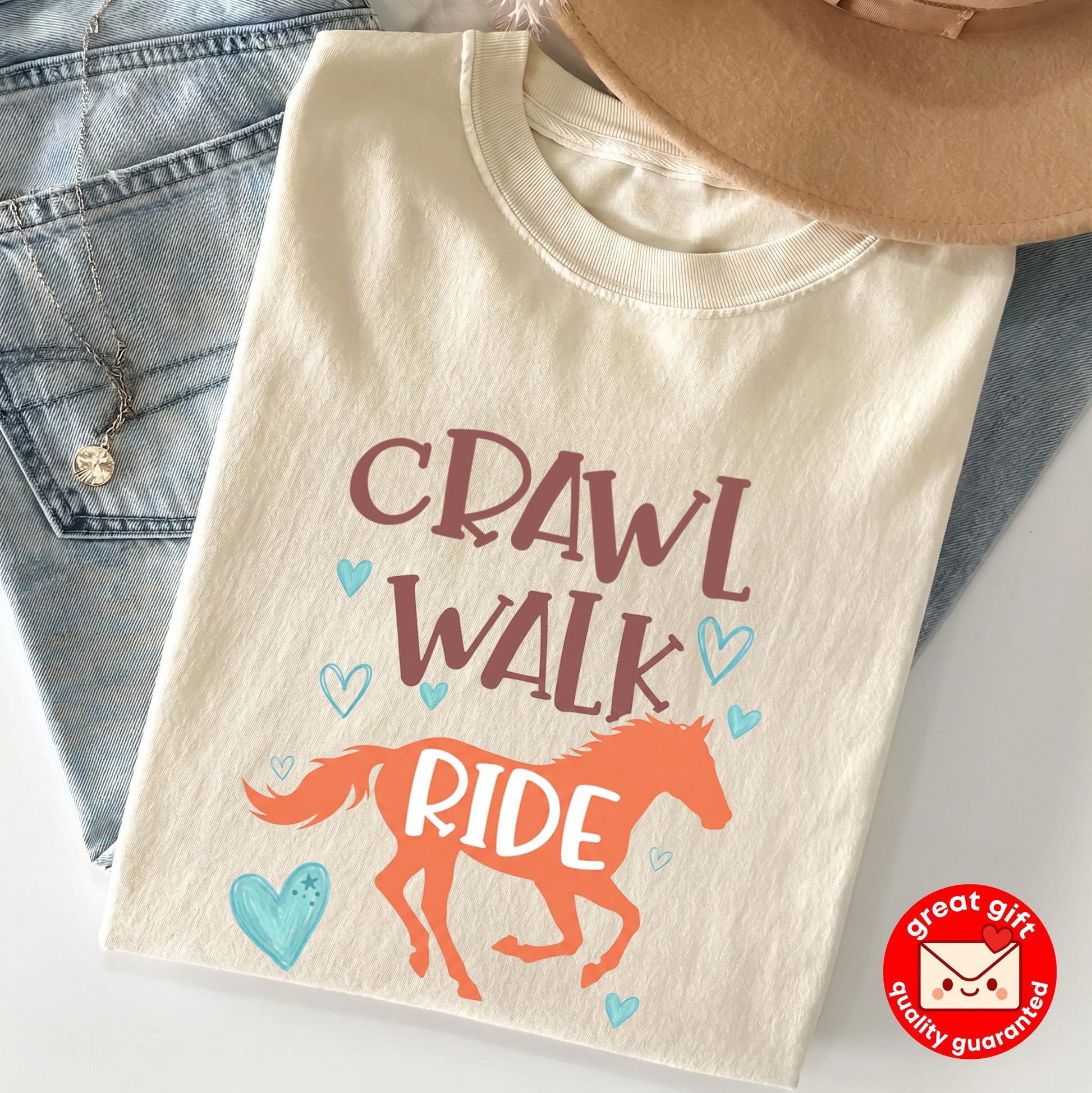 Crawl Walk Ride Horse Baby Bodysuit, Future Equestrian Infant Outfit, Country Western Baby Clothes, Farm Animal Baby Shower Gift