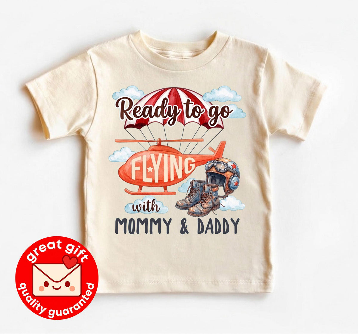 First Airplane Ride Baby Outfit, Ready to go Flying with Mommy and Daddy Bodysuit, Pilot Helicopter Shirt, Family Vacation Gift