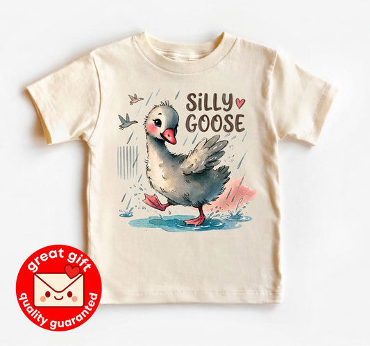 Silly Goose Toddler Shirt, Watercolor Farm Animal Baby Clothes, Funny Baby Girl Bodysuit, Cute Cottagecore Kids Tee, Boho Baby Shower Gift