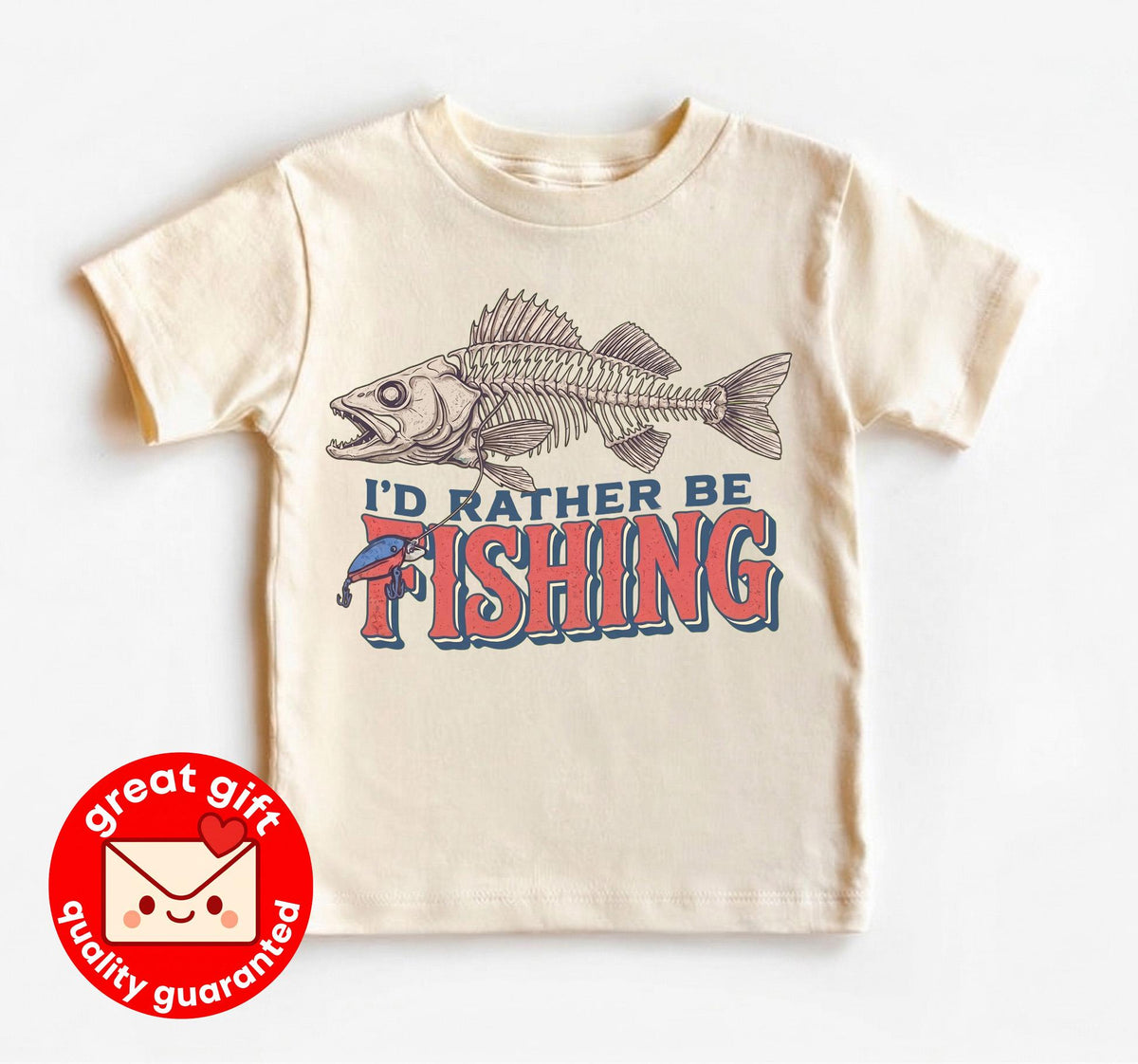 I'd Rather Be Fishing Shirt, Vintage Skeleton Fish Graphic Tee, Funny Fisherman Gift for Men, Retro Outdoors T-Shirt, Bass Fishing Dad Tee