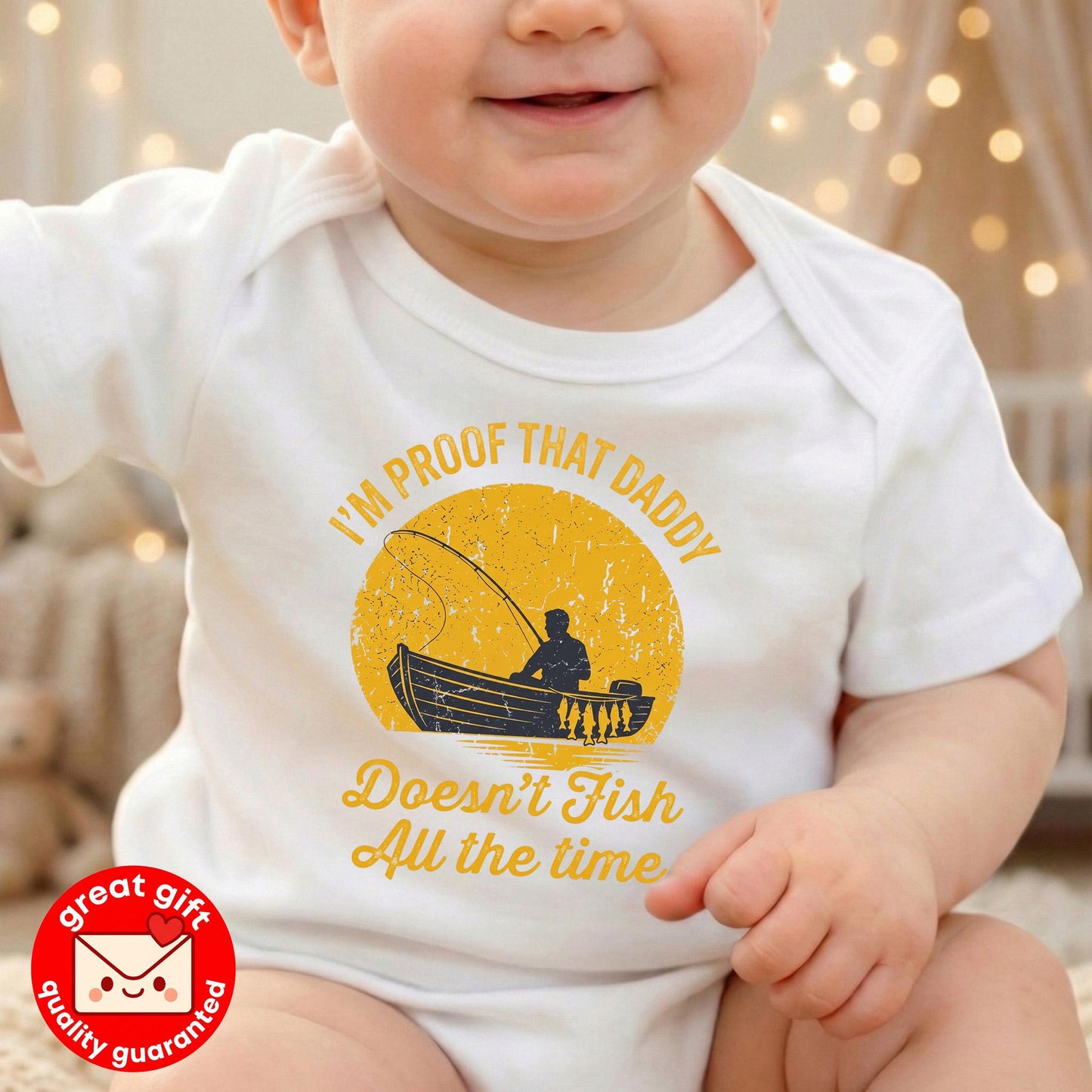 Funny Fishing Dad Baby Shirt, I'm Proof Daddy Doesn't Fish All The Time Toddler Tee, Fisherman Fathers Day Gift, Kids Fishing Outfit