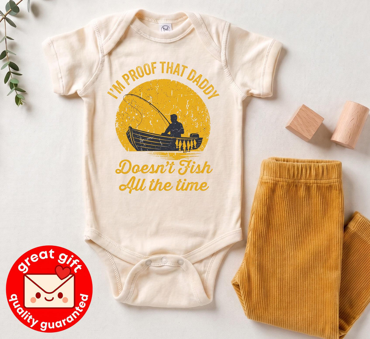 Funny Fishing Dad Baby Shirt, I'm Proof Daddy Doesn't Fish All The Time Toddler Tee, Fisherman Fathers Day Gift, Kids Fishing Outfit
