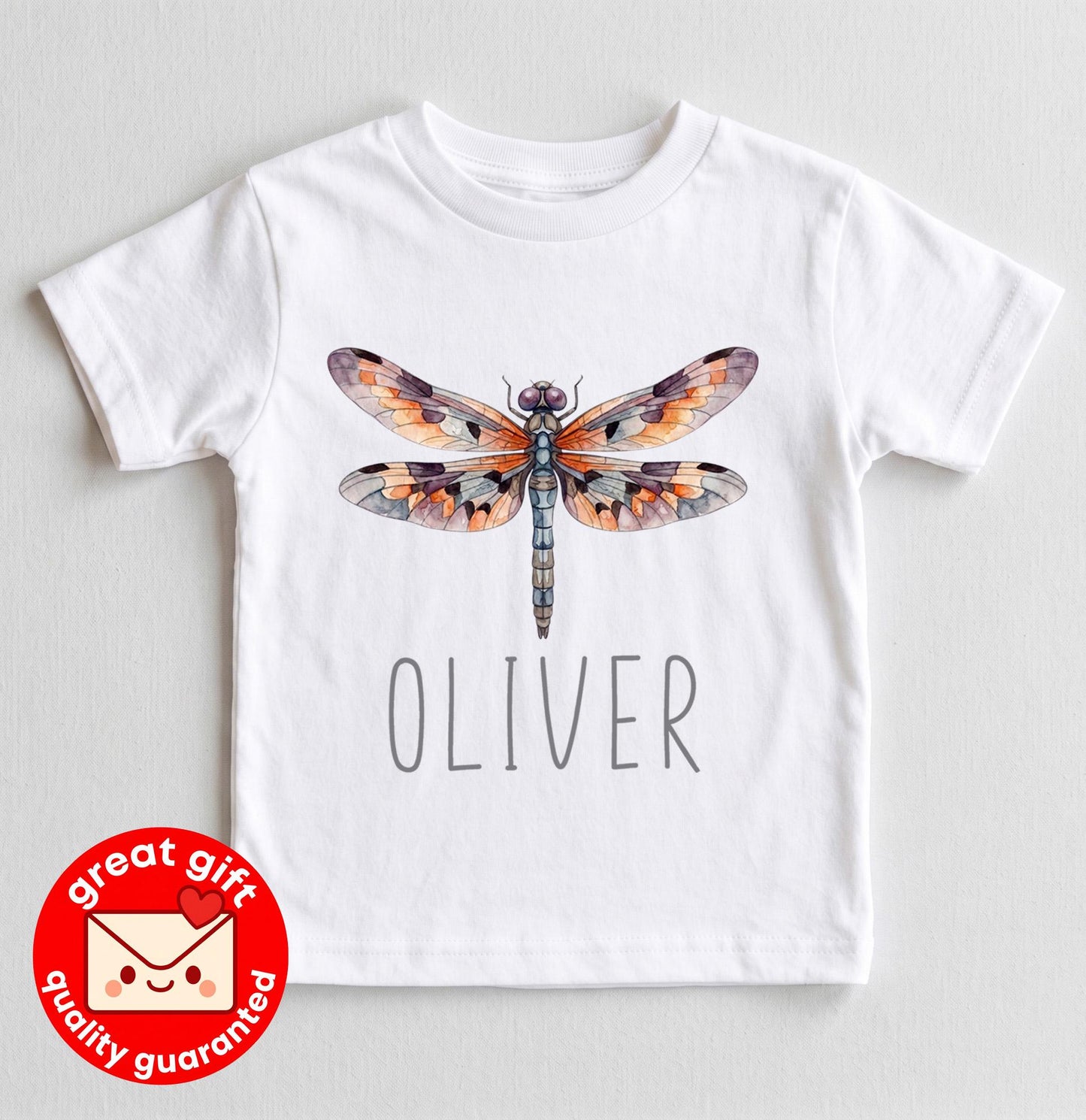 Personalized Dragonfly Toddler Shirt, Custom Bug Lover Kids Tee, Watercolor Insect Explorer, Future Entomologist Baby Bodysuit