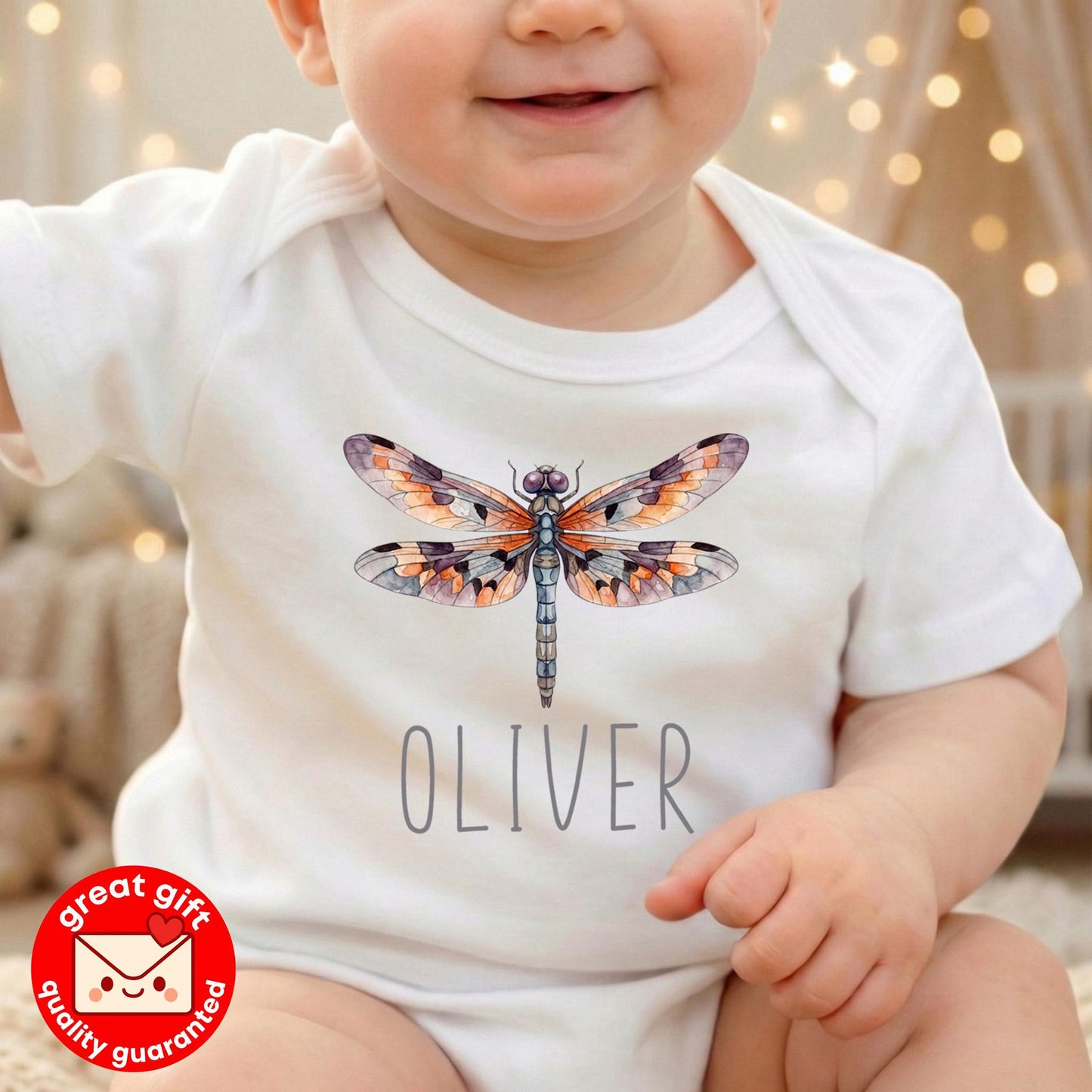 Personalized Dragonfly Toddler Shirt, Custom Bug Lover Kids Tee, Watercolor Insect Explorer, Future Entomologist Baby Bodysuit