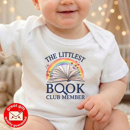 The Littlest Book Club Member Shirt, Future Bookworm Tee, Book Lover Baby Gift, Literary Kids Shirt, Baby Shower Gift