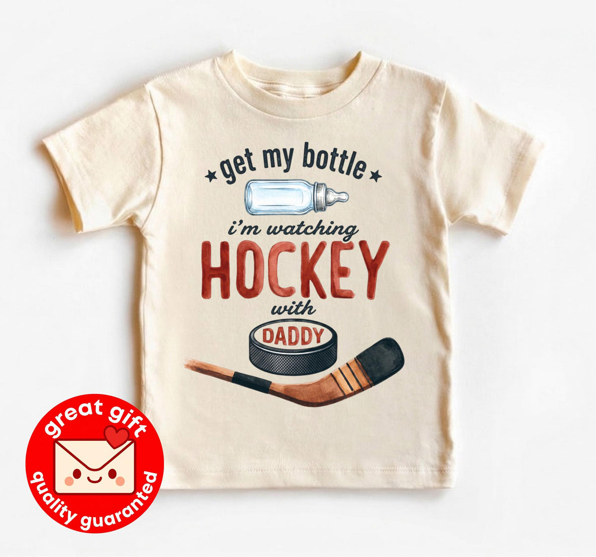 Get My Bottle Watching Hockey With Daddy Bodysuit, Newborn Boy Sports Outfit, Hockey Baby Shower Gift, New Dad Gift, Ice Hockey Baby Shirt