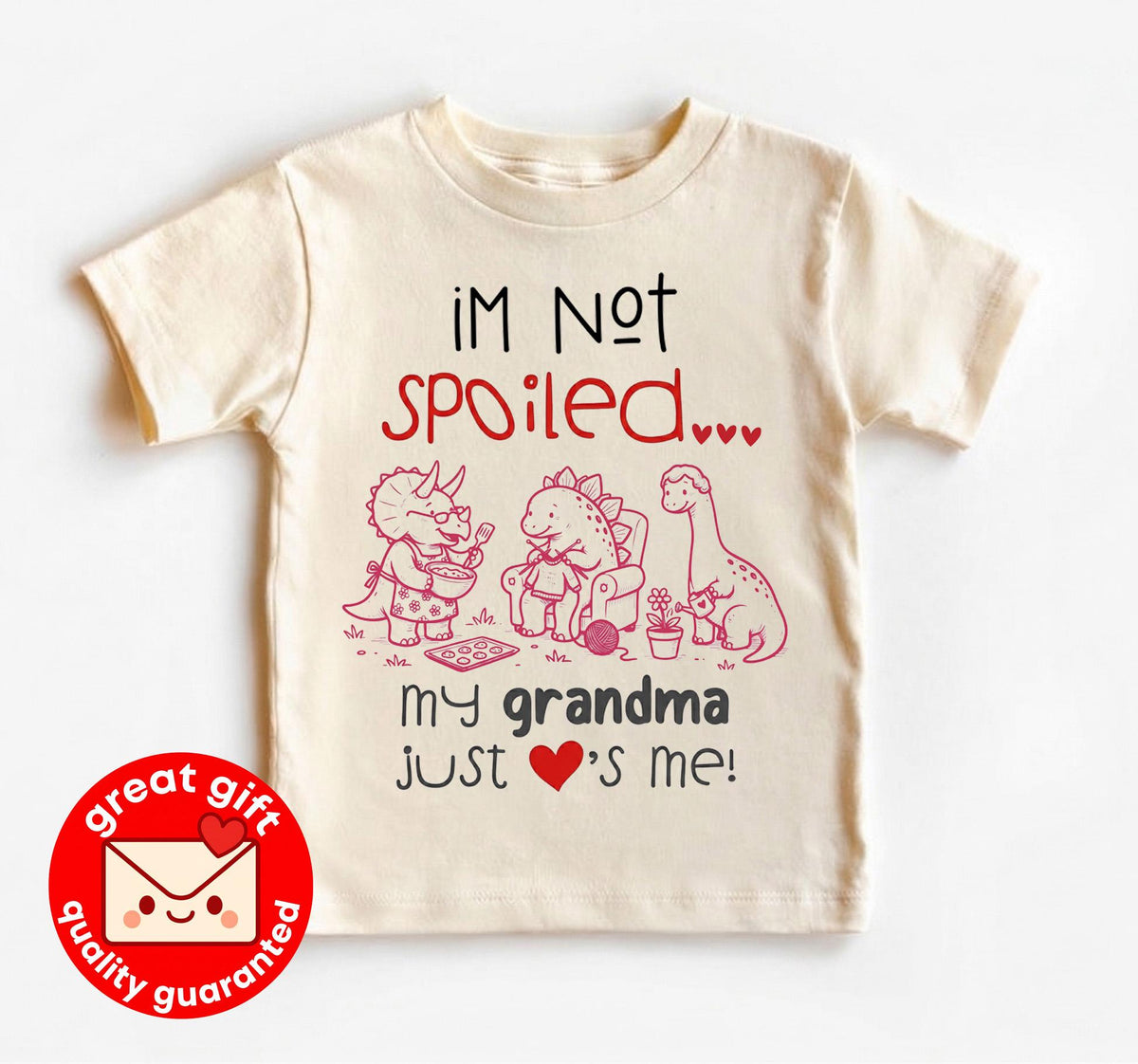 I'm Not Spoiled My Grandma Just Loves Me Baby Bodysuit, Funny Dinosaur Newborn Outfit, Cute Grandchild Shower Gift, Boy Girl Clothes