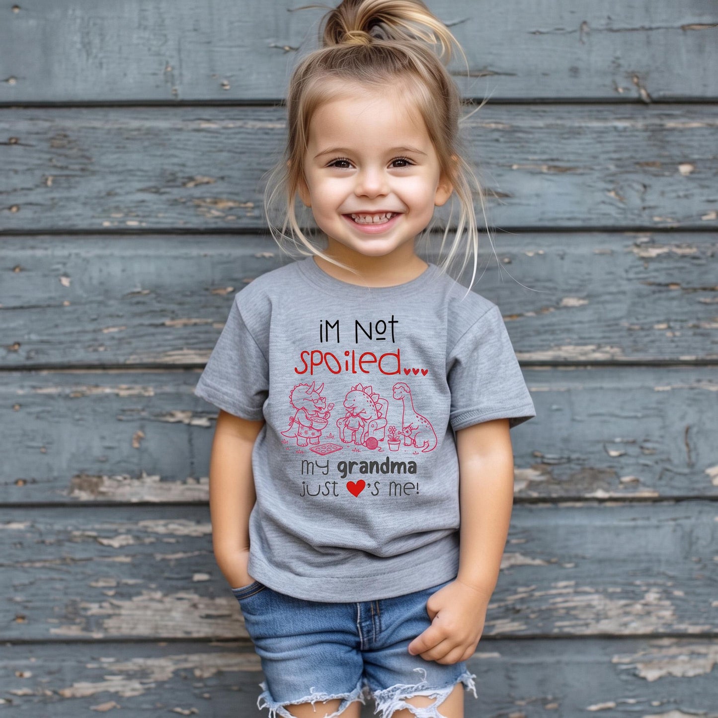 I'm Not Spoiled My Grandma Just Loves Me Baby Bodysuit, Funny Dinosaur Newborn Outfit, Cute Grandchild Shower Gift, Boy Girl Clothes