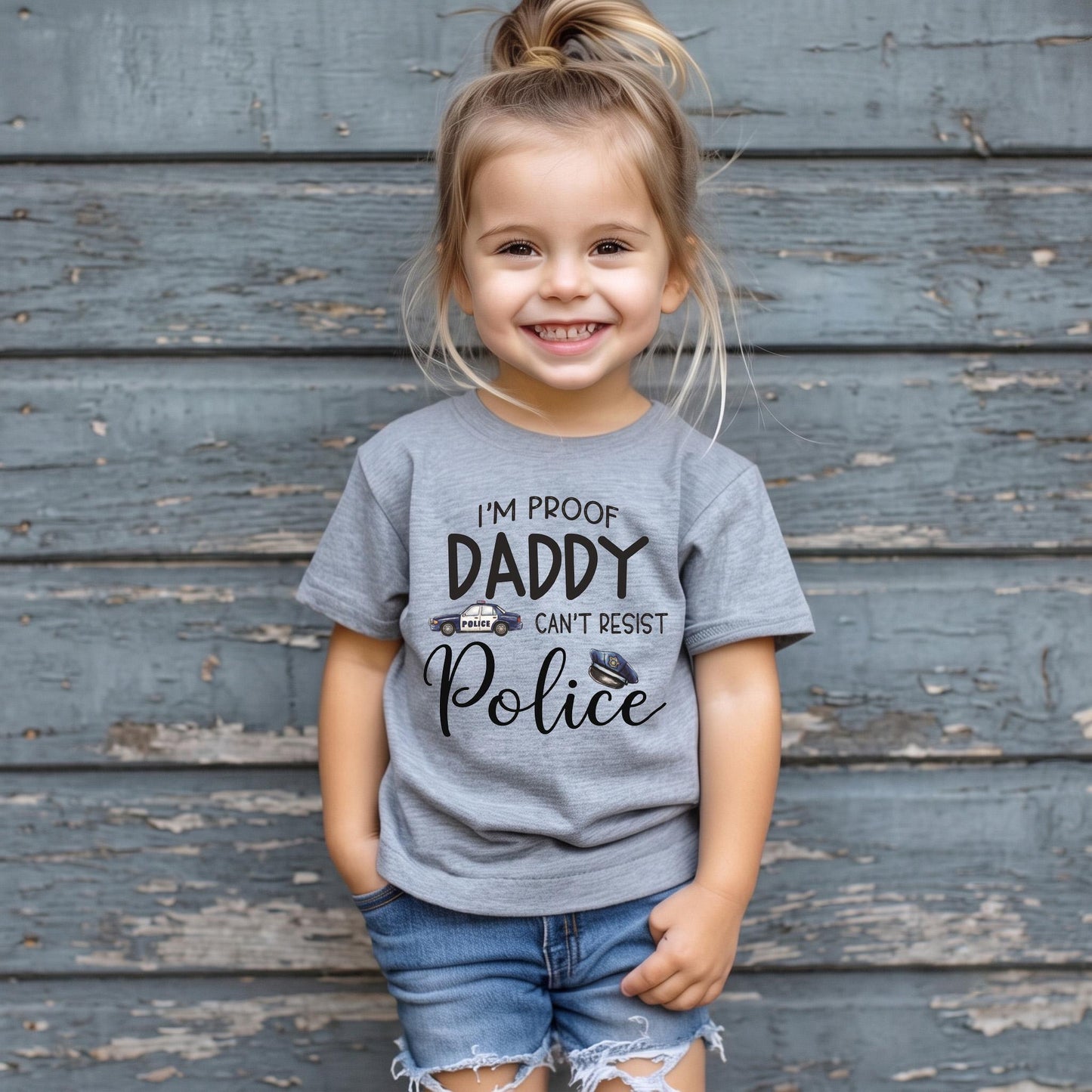 I'm Proof Daddy Can't Resist Police Baby Onesie, Cop Dad Baby Shower Gift, Thin Blue Line Infant Bodysuit, Law Enforcement Newborn Clothes