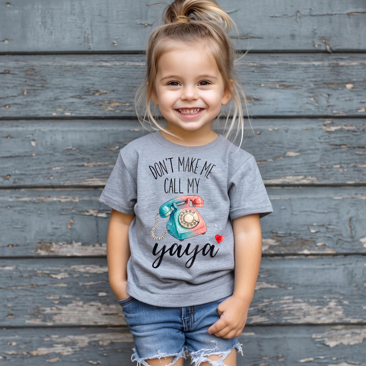 Don't Make Me Call My Yaya Baby Shirt, Funny Yaya Toddler Tee, Grandma Gift from Grandkid, Retro Phone Baby Clothes, Baby Shower Gift