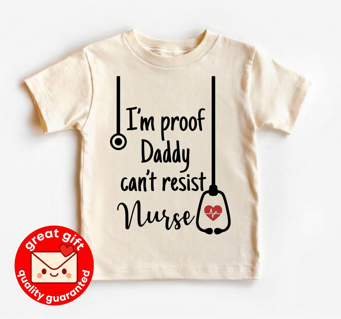 Funny Nurse Baby Bodysuit, I'm Proof Daddy Can't Resist Nurse, RN Mom Baby Shower Gift, Cute Medical Infant Outfit, Newborn Girl Boy Shirt