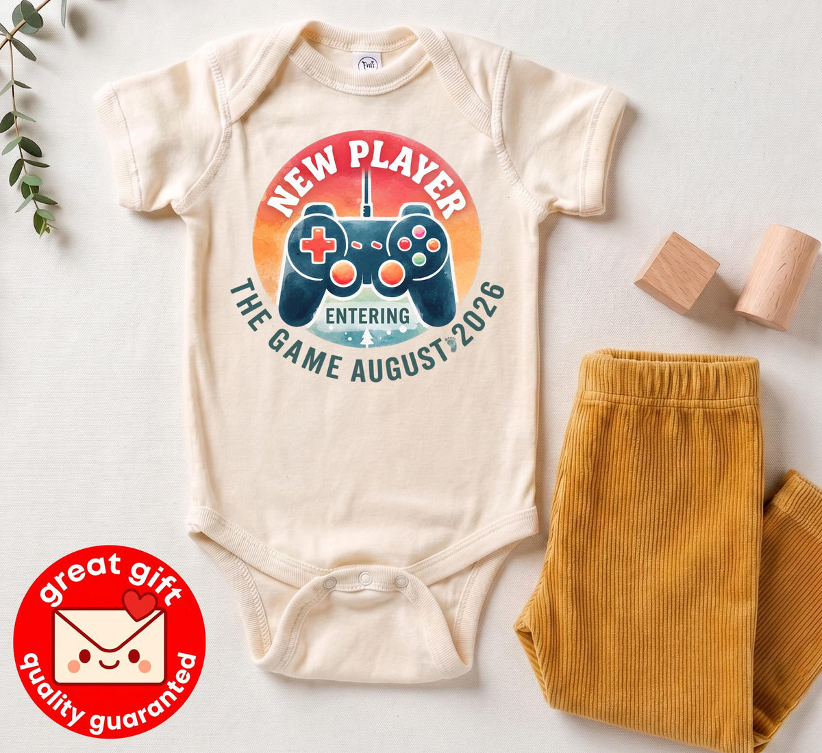 Custom Month New Player Entering The Game Onesie, Gamer Pregnancy Reveal Bodysuit, Video Game Baby Announcement, Gamer Dad Baby Shower Gift