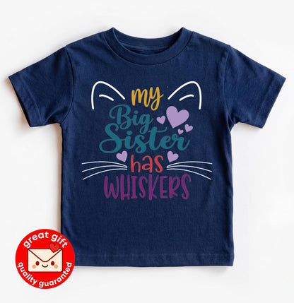 My Big Sister Has Whiskers Baby Bodysuit, Cat Pregnancy Announcement, Pet Sibling Newborn Outfit, Funny Kitty Baby Shower Gift