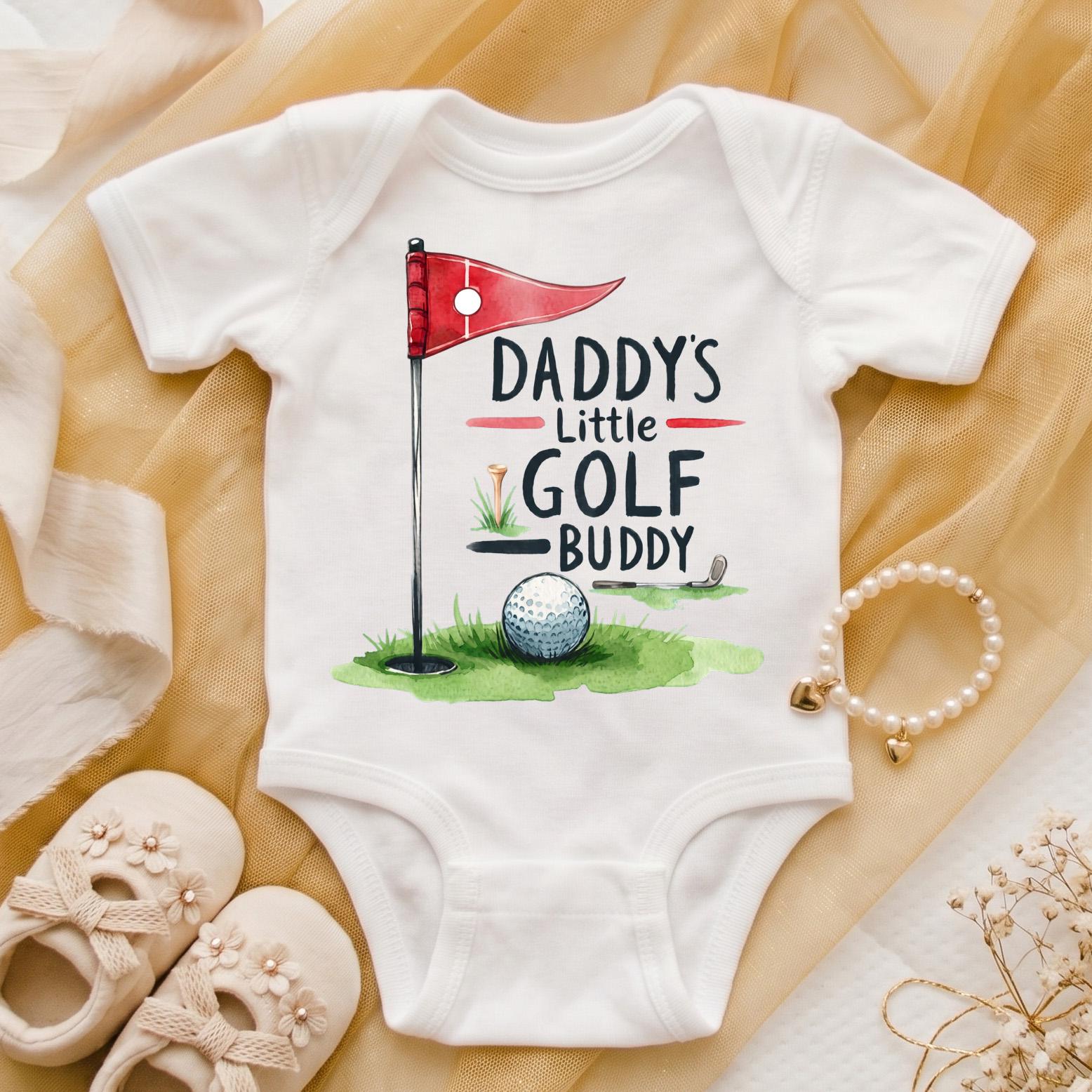 Daddy's Little Golf Buddy Baby Bodysuit, Cute Golfing Baby Shower Gift, Future Golfer Shirt, Father's Day Newborn Outfit, New Dad Gift
