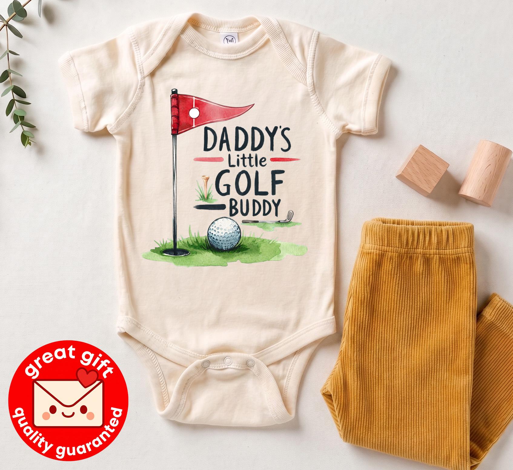 Daddy's Little Golf Buddy Baby Bodysuit, Cute Golfing Baby Shower Gift, Future Golfer Shirt, Father's Day Newborn Outfit, New Dad Gift