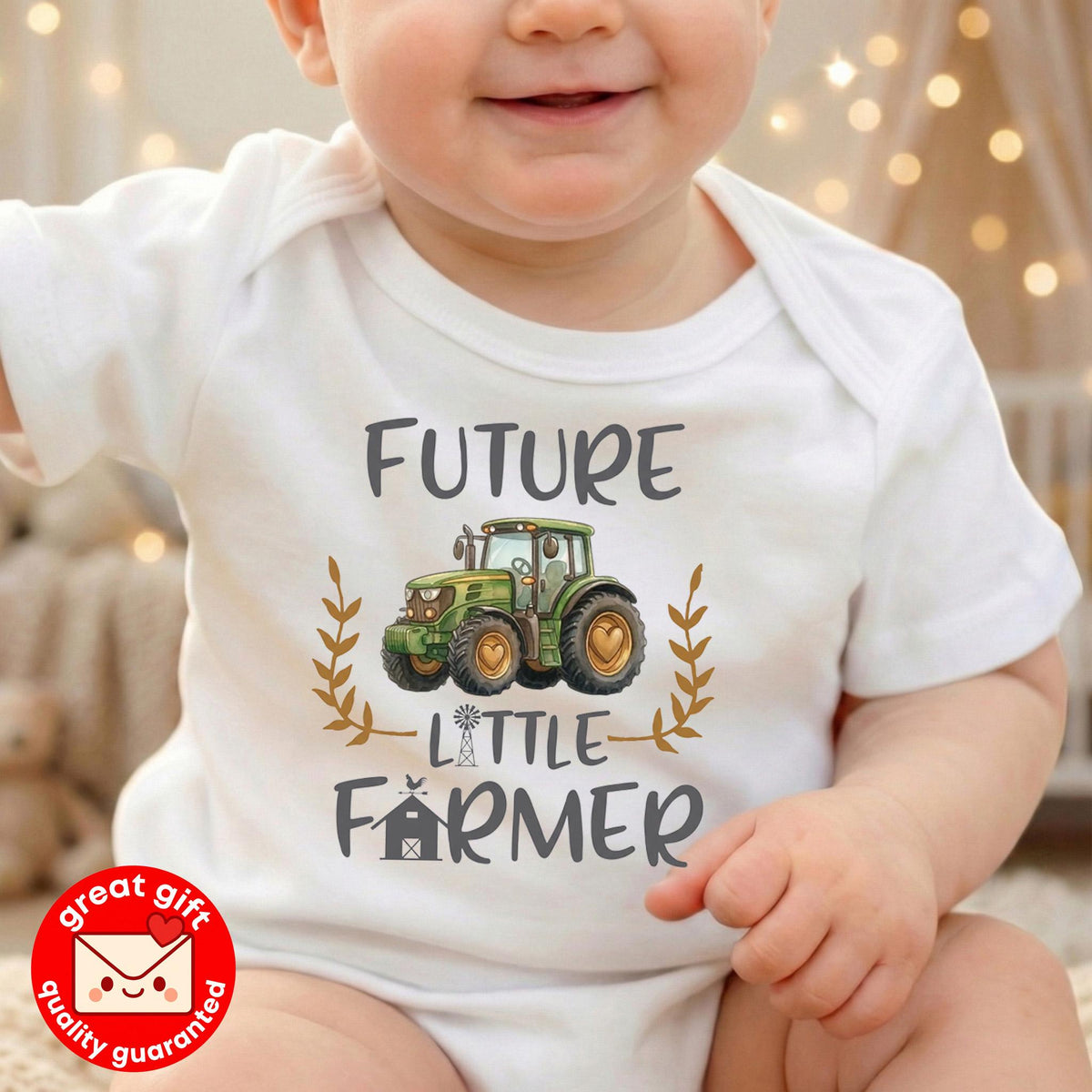 Future Little Farmer Bodysuit, Green Tractor Baby Shirt, Farm Theme Baby Shower Gift, Country Newborn Boy Outfit, Farm Baby Announcement