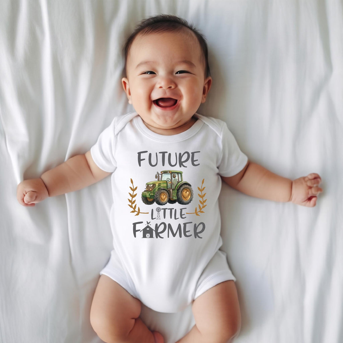 Future Little Farmer Bodysuit, Green Tractor Baby Shirt, Farm Theme Baby Shower Gift, Country Newborn Boy Outfit, Farm Baby Announcement