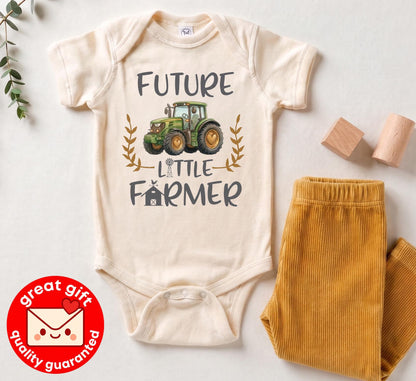 Future Little Farmer Bodysuit, Green Tractor Baby Shirt, Farm Theme Baby Shower Gift, Country Newborn Boy Outfit, Farm Baby Announcement