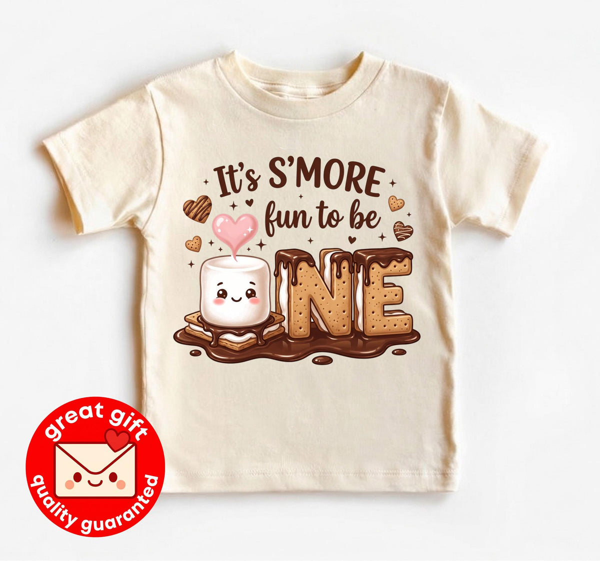 Smore Fun To Be One 1st Birthday Bodysuit, Kawaii Marshmallow Camping Theme Party Outfit, Cute Smores First Birthday Shirt For Baby