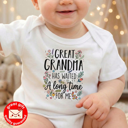 Great Grandma Pregnancy Announcement Bodysuit, Baby Reveal to Great Grandmother, Promoted to Great Grandparent Gift, Long Awaited Baby Shirt