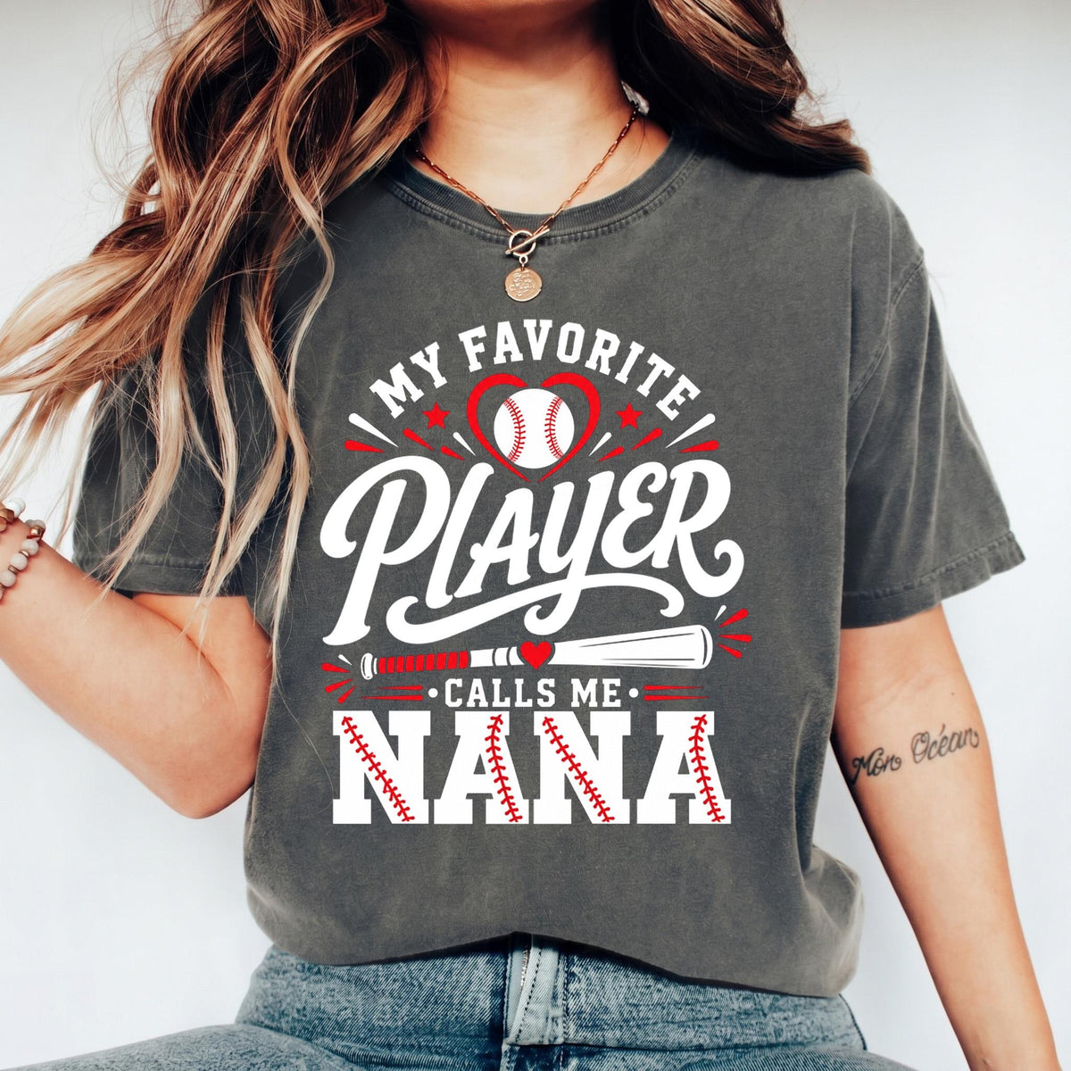 My Favorite Player Calls Me Nana Shirt, Baseball Grandma Tee, Game Day Nana Apparel, Custom Baseball Nana Gift, Sports Family Shirt