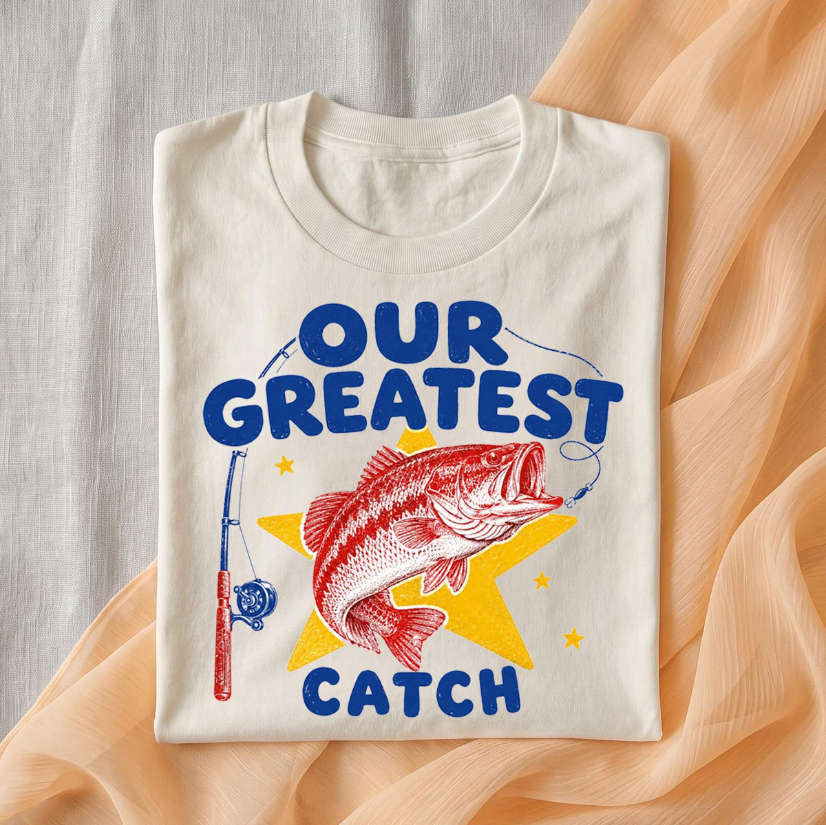 Our Greatest Catch Shirt, Fishing Baby Shirt, Fisherman Baby Shower Gift Boy, Toddler Boy Fishing Tee, Retro Newborn Photo Outfit