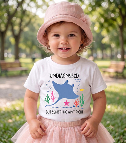 Undiagnosed But Something Aint Right Shirt, Cute Stingray Mental Health Tee, Funny ADHD Ocean Doodle Shirt, Neurodivergent Gift