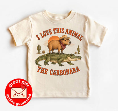 I Love This Animal The Carbonara Baby Onesie, Funny Cowboy Capybara Bodysuit, Western Alligator Meme Baby Shirt, Cute Baby Shower Gift
