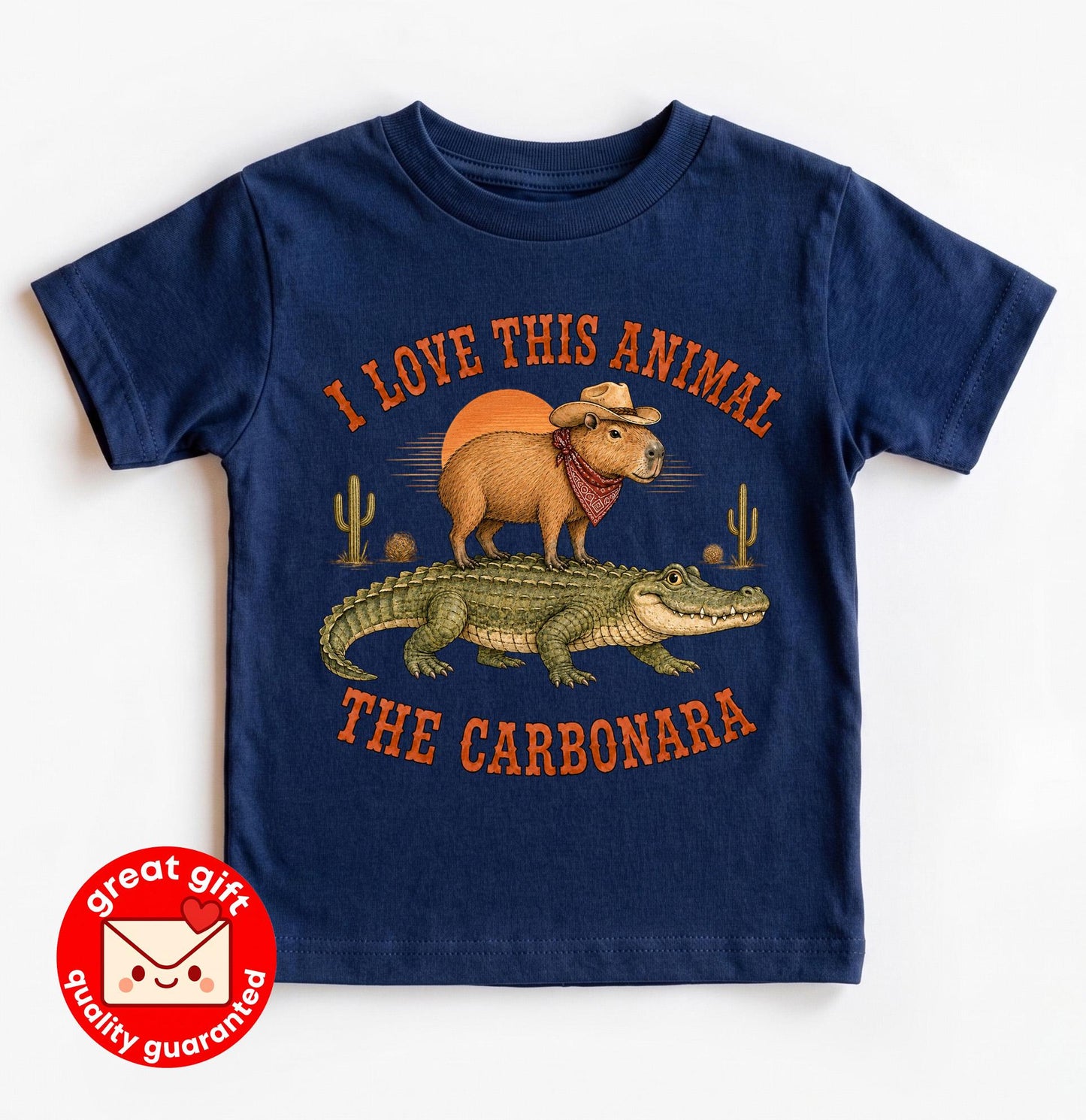 I Love This Animal The Carbonara Baby Onesie, Funny Cowboy Capybara Bodysuit, Western Alligator Meme Baby Shirt, Cute Baby Shower Gift
