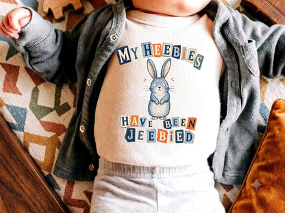 My Heebies Have Been Jeebied Kids Shirt, Funny Meme Toddler Tee, Cute Bunny Youth Graphic, Ironic Humor Baby Apparel, Weird Core Kid Tee