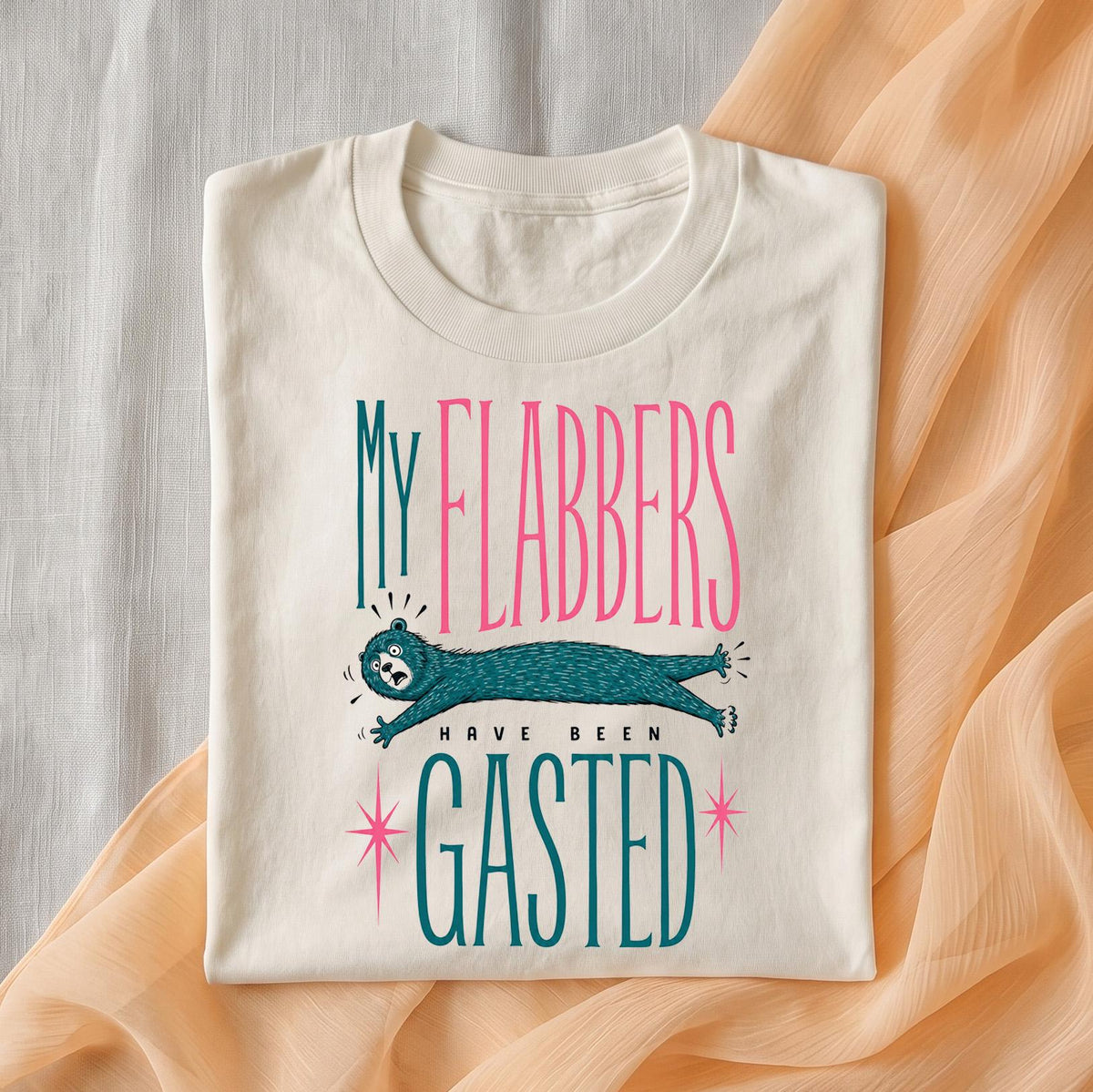 My Flabbers Have Been Gasted Toddler Shirt, Funny Bear Kids T-Shirt, Silly Animal Tee, Quirky Gift for Boys and Girls
